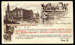 BUDAPEST 1899. Szervita Tér, Litho Képeslap Láng M. Porcelán, Majolika  üzlete  /    BUDAPEST 1899 Szervita Sq. Litho Vi - Hungary
