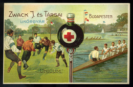 BUDAPEST 1906. Zwack J. és Társai , Ritka Litho Reklám  Képeslap, Sport  /  BUDAPEST 1906 J. Zwack And Partners, Rare Li - Religion & Esotericism