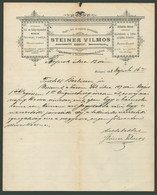 BUDAPEST 1898. Steiner Vilmos , Papír, írószer Kereskedés, , Fejléces,céges Levél - Unclassified