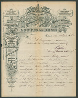 BUDAPEST 1890. Lustig és Beck,Kocsikenőcs,Csizmamáz és Vízmente Takaró Gyár, Fejléces,céges Levél - Unclassified