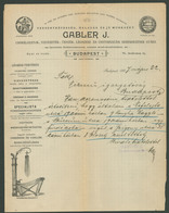 BUDAPEST 1897. Gabler J. Csőhálozat,vízvezeték, Fejléces, Céges Levél - Unclassified