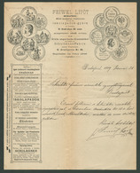 BUDAPEST 1889. Feiwel Lipót Első Magyar Vasbútor Gyár, Fejléces,céges Levél - Unclassified