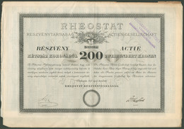 BUDAPEST 1898. Rheostat Rt.  Részvény - Unclassified