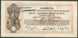 MEZŐTÚR 1927. Népbank Részvény - Unclassified