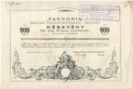BUDAPEST 1911. Pannonia Vagyonbiztosító  Részvény - Unclassified