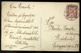 MISKOLC 1916. Képeslap Céglyukasztásos Bélyeggel  /  MISKOLC 1916 Vintage Pic. P.card Corp. Punched Stamp - Used Stamps
