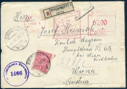 ROMÁNIA 1948. Francotyp Ajánlott, Cenzúrázott Levél Ausztriába - Covers & Documents