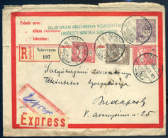 SZÁSZVÁROS 1913. Expressz, Kiegészített 35f-es  Díjjegyes Boríték Budapestre Küldve  /  1913 Express Uprated 35f Station - Used Stamps
