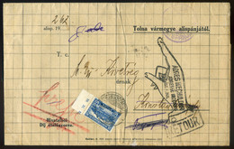 SZEKSZÁRD 1930. Érdekes Törökországból Visszaküldött Alispáni Levél - Used Stamps