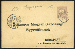 MAGYARGORBÓ 1898. Hivatalos, Négyrészes Díjjegyes Levelezőlap Budapestre Küldve  /  1898 Official 4 Part Stationery P.ca - Used Stamps