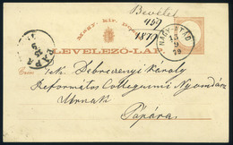 NAGYATÁD 1879. Díjjegyes Levlap Pápára Küldve, Benyák Ferenc Könyvkötő - Used Stamps