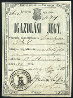 SZOMBATHELY 1861. Dekoratív Igazolási Jegy, Marhahajtó Részére Kiállítva - Unclassified