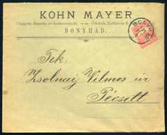 BONYHÁD 1904. Céges Levél Pécsre Küldve A Zsolnay Gyárba, Kohn Mayer - Used Stamps