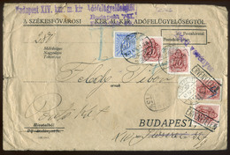 BUDAPEST 1942. Helyi Hivatalos Levél, 5 Címletű Vegyes Portózással - Covers & Documents