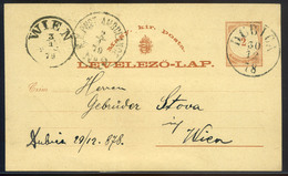 DUBICA 1878. Díjjegyes Lap, Szép Bélyegzéssel, Vakdombor Céges Nyomással  /  1878 Stationery Card Nice Pmk Blind Embosse - Used Stamps