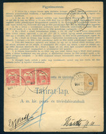 KOLTHA 1900. Expressz , Kiegészített Díjjegyes Távirat Lap Kürthre Küldve, Érdekes, Megfejtendő Darab!  /  1900 Express - Used Stamps