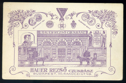 BUDAPEST 1907. Hauer Rezső Cukrászda , Régi Képeslap  /  BUDAPEST 1907 Rezső Hauer Confectionery, Vintage Pic. P.card - Hungary