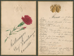 1889. Gróf Karátsonyi Cammilo , Dekoratív Menükártya - Unclassified