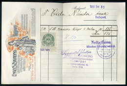BUDAPEST 1920. Engel Zsigmond Könyvnyomda, Fejléces Céges Számla - Unclassified