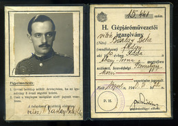 1940. Vitéz Barlay Béla , Fényképes Igazolvány - Unclassified