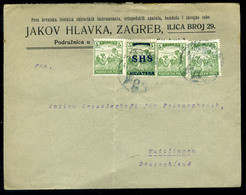 ZÁGRÁB 1919. Megszállás, Azonos Címletű Arató-SHS Arató Vegyes Bérmentesítésű Levél Németországba Küldve. Ritka! - Covers & Documents