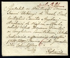 IPOLYSÁG 1822. Kézírásos Helyiség Megjelölésű Dekoratív Portós Levél Rozsnyóra Küldve. (a Posta 1830-ban Nyílt Meg)   / - ...-1850 Prephilately