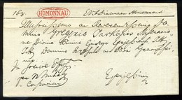 HOMONNA 1840. Cca. HUNGARY SLOVAKIA 1840 Official Letter Luxury Pmk Slovakia - ...-1850 Prefilatelía