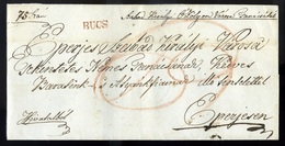 BUCS 1846. Dekoratív Hivatalos Levél Piros Bélyegzéssel HUNGARY SLOVAKIA - ...-1850 Vorphilatelie
