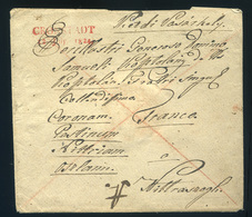 BRASSÓ 1824. Portós Levél, Piros "Cronstadt" Dátumos Bélyegzéssel Nyitraszegre Küldve. ROMANIA HUNGARY - ...-1850 Prephilately