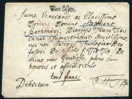 1789. Dekoratív Portós Levél "Von Ofen" Debrecenbe Küldve. F: Őrfi József ,Tabajd  /  1789 Decorative Unpaid Letter "Von - ...-1850 Vorphilatelie