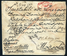 BUCS 1833. Portós Levél, Ritka Piros Bélyegzéssel ," Erga Recepisse" Mocsoládra Küldve (G:500p)  /  1833 Unpaid Letter R - ...-1867 Prefilatelia