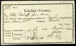 UNGVÁR 1841. Feladási Vevény Bécsbe Küldött Magas Bérmentesítésű Levélről. R! - ...-1850 Prephilately
