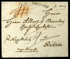 LŐCSE 1838. Szép Portós Levél, "erga Recepisse" Nagymihályon Keresztül Rákócra Küldve  /  1838 Nice Unpaid Letter "erga  - ...-1867 Prefilatelia