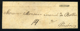 UNGVÁR 1840. Szép, Portós Levél, Tartalommal Pozsonyba Küldve  /  1840 Nice Unpaid Letter, Cont. To Pozsony - ...-1867 Prephilately