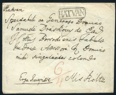 HATVAN 1820-25. Portós Levél, "erga Recepisse" Miskolcra Küldve  /  1820-25 Unpaid Letter "ega Recepisse" To Miskolc - ...-1867 Prefilatelia