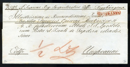 NAGYBÁNYA 1843. Dekoratív Ex Offo Piros Bélyegzéssel Ungvárra Küldve  (300p)  /  1843 Decorative Official Red Pmk To Ung - ...-1867 Vorphilatelie