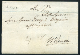 ADONY 1842. Portós Levél, Tartalommal Velencére Küldve, Zirzen Károly  /  1842 Unpaid Letter Cont. To Velence, Károly Zi - ...-1867 Prefilatelia