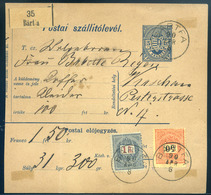 BÁRTFA 1890. Csomagszállító 31kg-os Csomagról 1Ft+50Kr Bérmentesítéssel Kassára - Usati