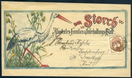 1894. Dekoratív, Reklám Címszalag 1Kr Hírlapbélyeggel. Kiállítási Darab! - Used Stamps