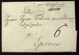 UNGVÁR 1837. Szép Portós Levél, Tartalommal Eperjesre Küldve  /  1837 Nice Unpaid Letter Cont. To Eperjes - ...-1850 Prefilatelía