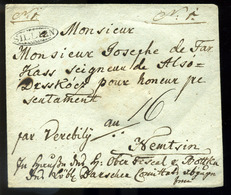 ZSOLNA 1823-46. Szép Portós Levél "SILLEIN" Nemcsénbe Küldve (300p)  /  1823-46 Nice Unpaid Letter "SILLEIN" To Nemcsén - Sonstige & Ohne Zuordnung