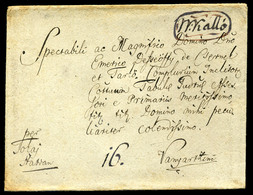 NAGYKÁLLÓ Portós Levél, A Postamester által Rajzolt Helymegjelöléssel, Vanyarcra Küldve (A Bélyegzés A Kézikönyvben 1000 - ...-1867 Prefilatelia
