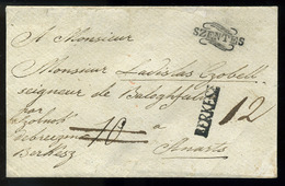 SZENTES 1834. Portós Levél , Szép Bélyegzéssel "BERKESZ" Anarcsra Küldve.  Dekoratív Ritkaság!  /  1834 Unpaid Letter Ni - ...-1867 Prefilatelia