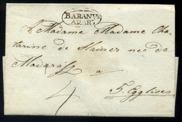 BARANYAVÁR Szép Portós Levél Pécsre Küldve  /  Nice Unpaid Letter To Pécs - ...-1867 Prefilatelia