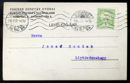 BUDAPEST 1916. Céges Levlap, Céglyukasztásos Bélyeggel Liptórózsahegyre - Used Stamps