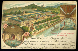 BUDAPEST 1900. Császár Fürdő, Litho Képeslap  /  BUDAPEST 1900 Császár Bath Litho Vintage Pic. P.card - Hungary