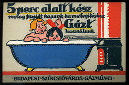 SZÉKESFŐVÁROS GÁZMŰVEI 1914. Reklám Képeslap  /  CAPITOL GASWORKS 1914 Adv. Vintage Pic. P.card - Advertising