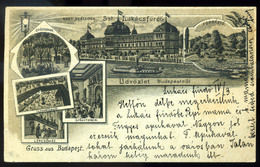 BUDAPEST 1900.05. Lukács Fürdő, Régi Litho Képeslap, 2Kr-ral  /  BUDAPEST 1900.05. Luke Bath, Litho Vintage Pic. P.card  - Used Stamps