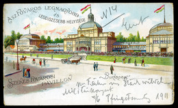 BUDAPEST 1901. Városliget, Székesfővárosi Pavillon Litho Képeslap  /  BUDAPEST 1901 City Park, Capital Pavilion Litho Vi - Used Stamps
