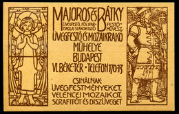 BUDAPEST 1915. Cca. Majoros és Bátky Üvegfestő, Mozaikrakó, Ritka Reklám Képeslap  /  BUDAPEST Ca 1915 Majoros And Bátky - Hungary